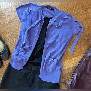 2/$20 Vintage EUC VERO MODA, S, short sleeve lavender knit cardigan, tie at neck